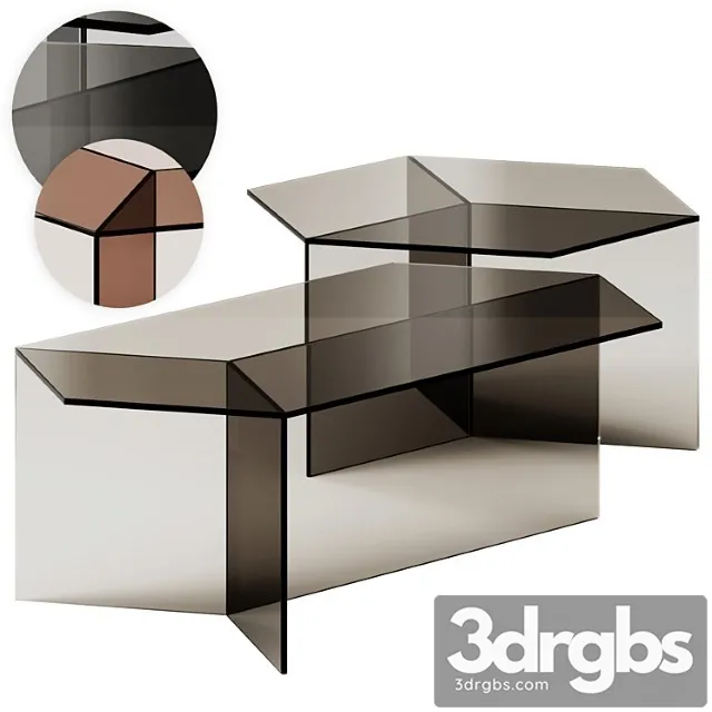 Glass Isom Oblong And Square Coffee Tables By Sebastian Scherer 3D Model Download