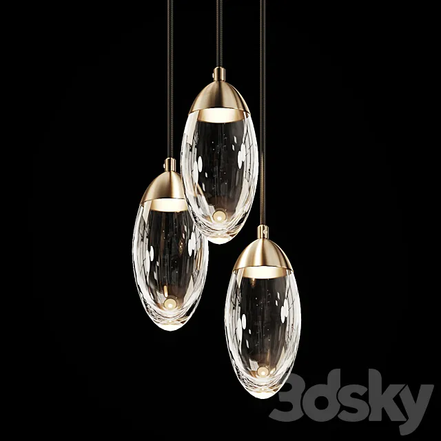 Glass LED Pendant Light FIERA 3DModel