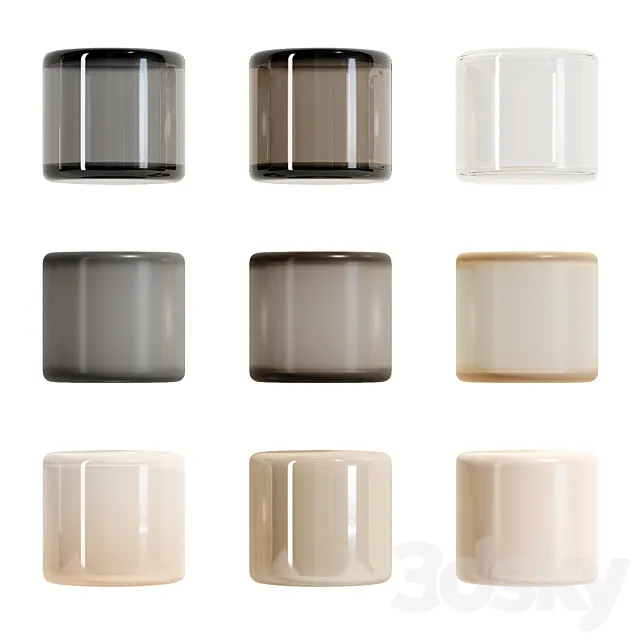 Glass material set 3D Model