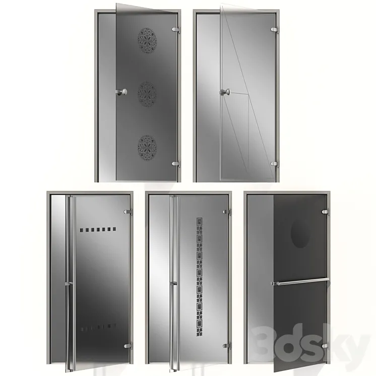 Glass metal swing door 3D Model Free Download