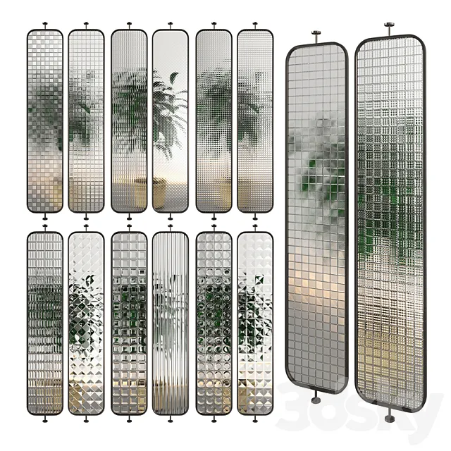 Glass Partition 08 3D Model Glass Partition 08 3D Model