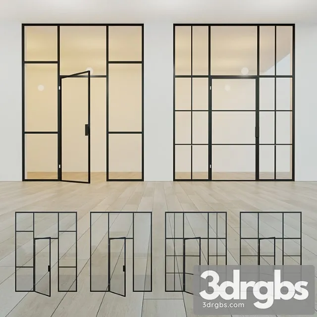 Glass partition. a door. 12 3D Model Download