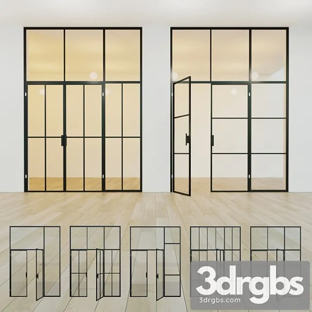 Glass partition. a door. 15 3D Model Download