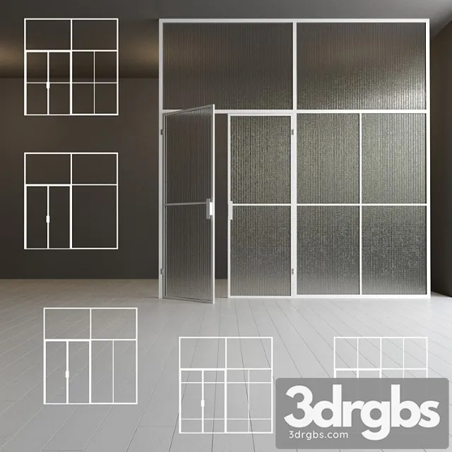 Glass partition. a door. 43 3D Model Download