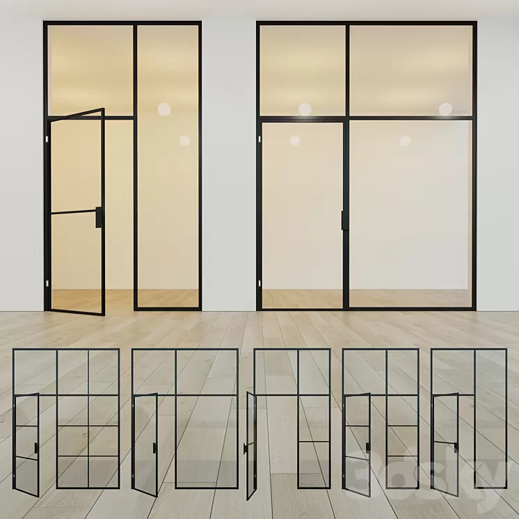 Glass partition. A door. eleven 3D Model