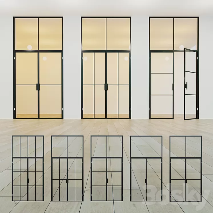 Glass partition. A door. sixteen 3D Model