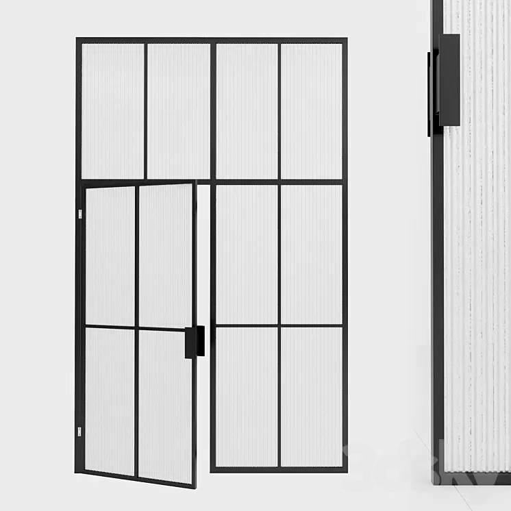 Glass partition. Door. 102 3D Model