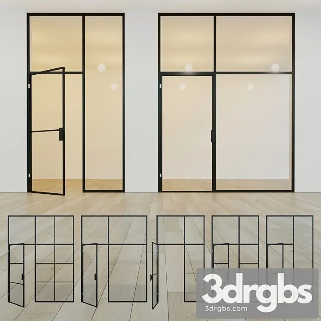 Glass Partition Door 11 3D Model Download