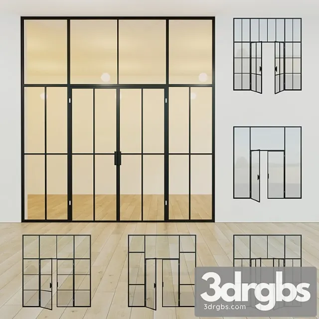 Glass Partition Door 14 1 3D Model Download