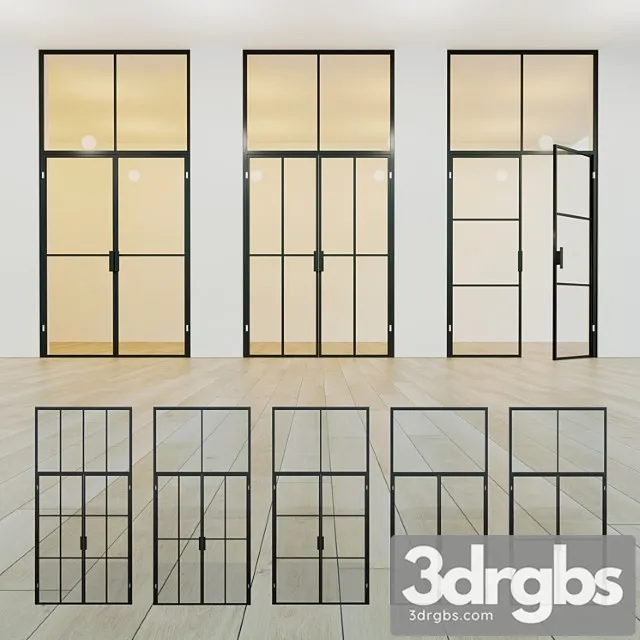 Glass Partition Door 16 3D Model Download