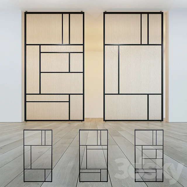 Glass partition door 27 3D Model