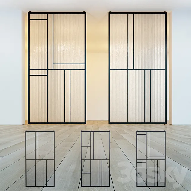 Glass partition door 39 3D Model