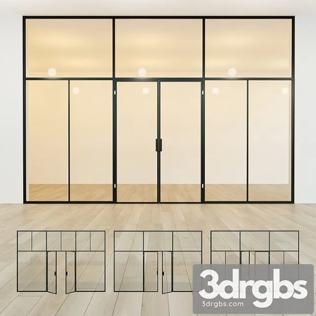 Glass partition. door. 40 3D Model Download