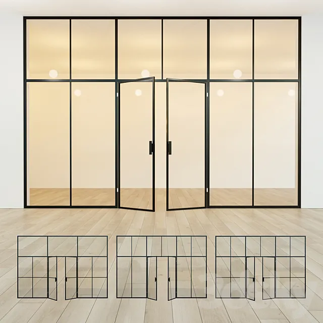Glass partition. Door. 41 3DModel