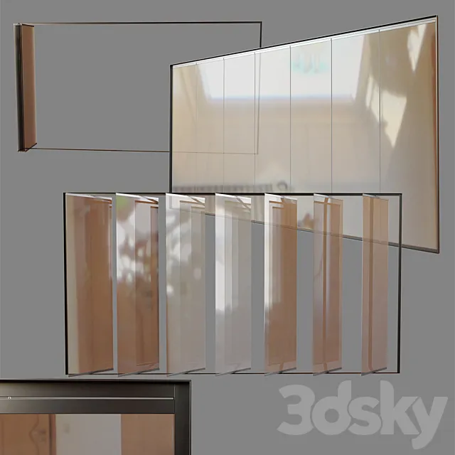 Glass partition movable 3D Model