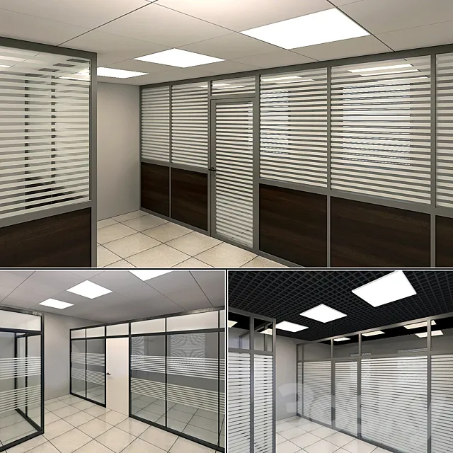 Glass partitions 3D Model Glass partitions 3D Model