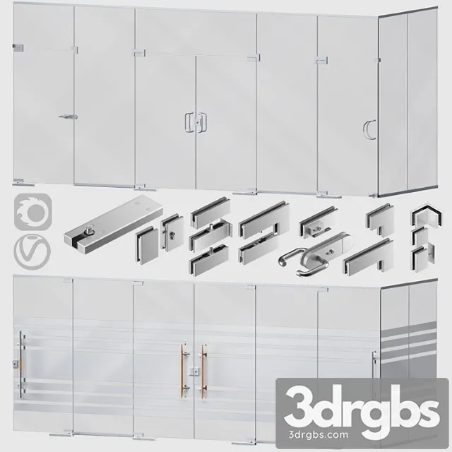 Glass partitions and doors 3D Model Download