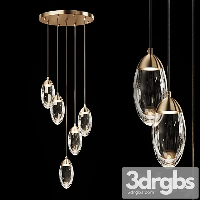 Glass pendant light combination fiera 5 3D Model Download