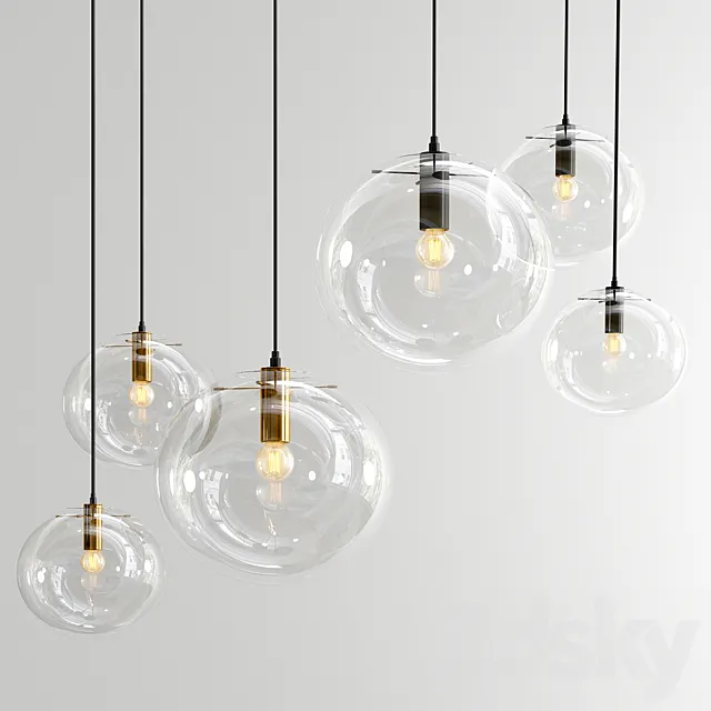 Glass Pendat Light – 2 Types 3DModel