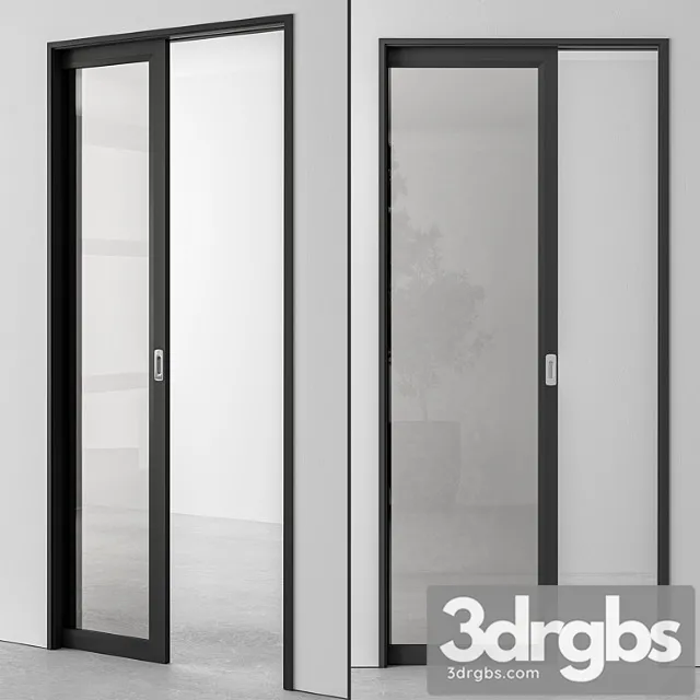 Glass pocket door – set 51 3D Model Download