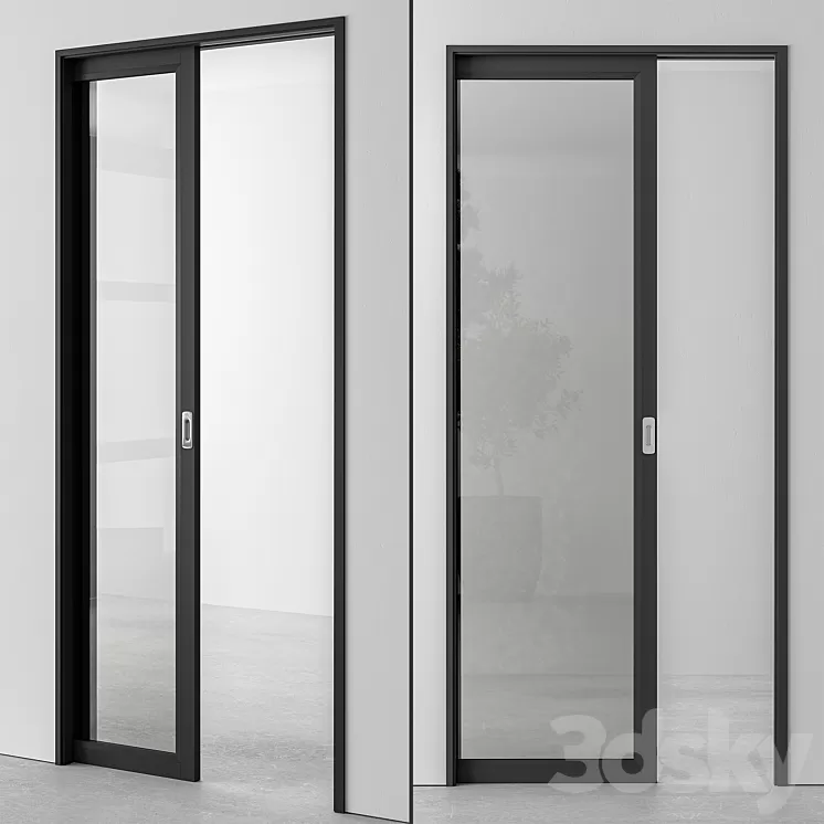 Glass Pocket Door – Set 51 3D Model Free Download