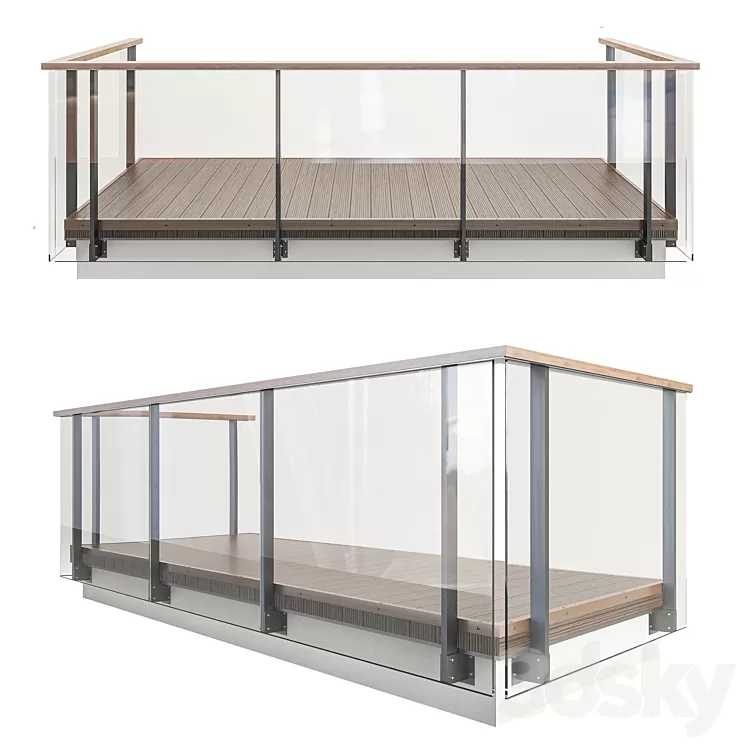 Glass-Railing-05 3D Model Glass-Railing-05 3D Model