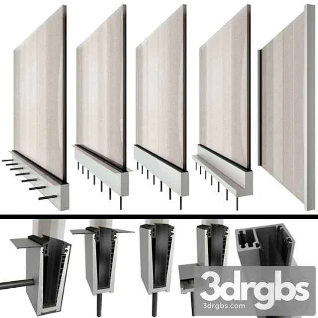 Glass Railing Handrails 3D Model Download