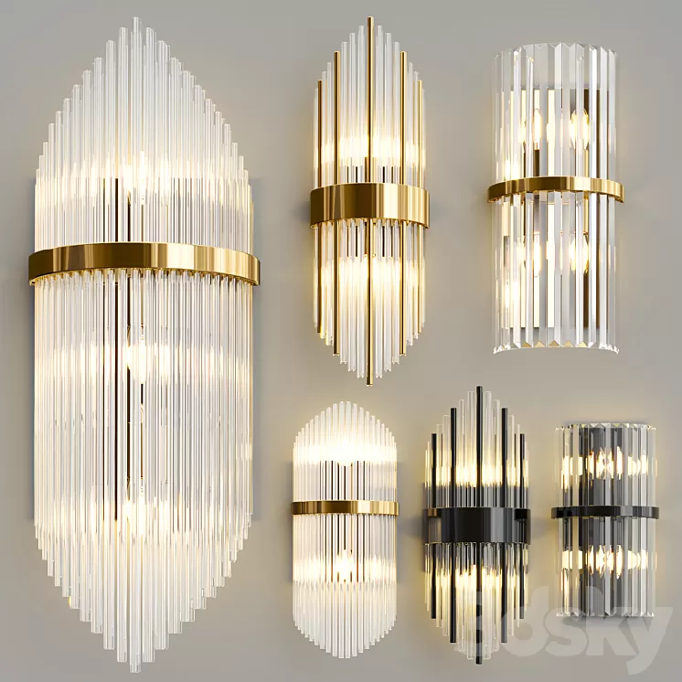 Glass Sconce Collection 3D Model Free Download