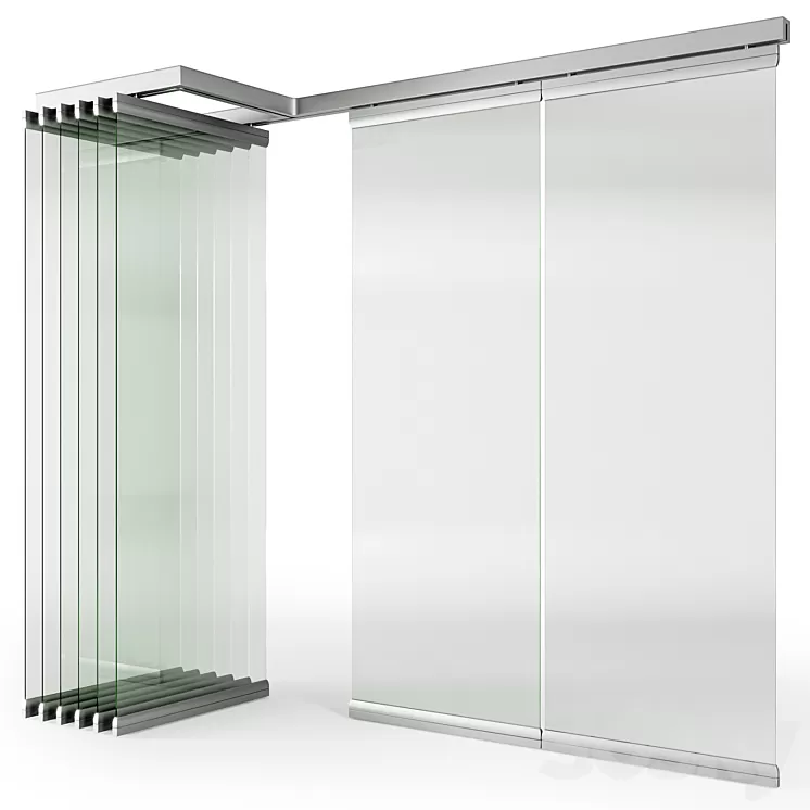 Glass Sliding Partition Walls 3D Model