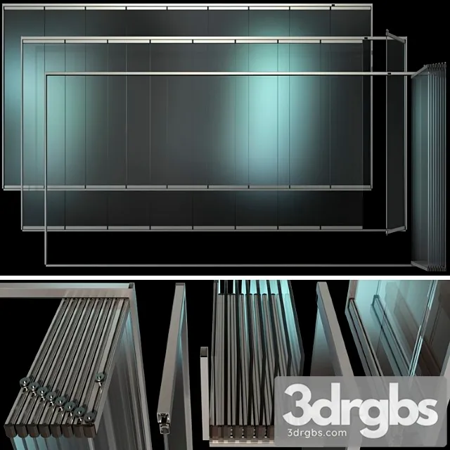 Glass sliding partition walls_2 3D Model Download