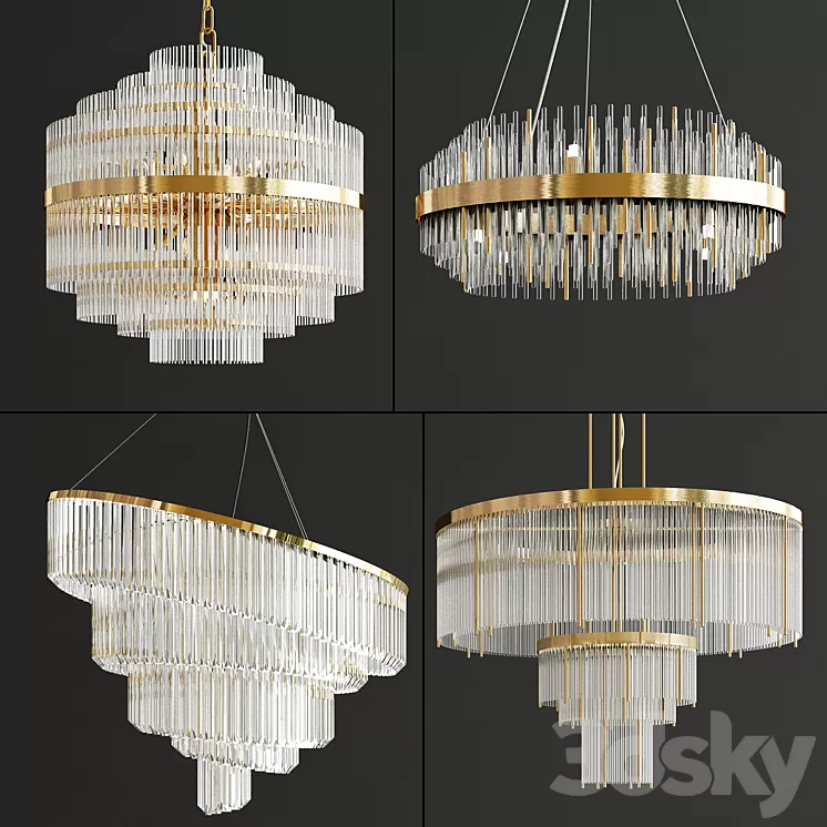 Glass Suspension Collection 3D Model Free Download