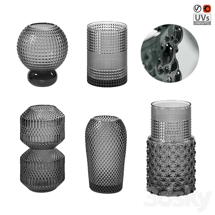 Glass vases 3D Model