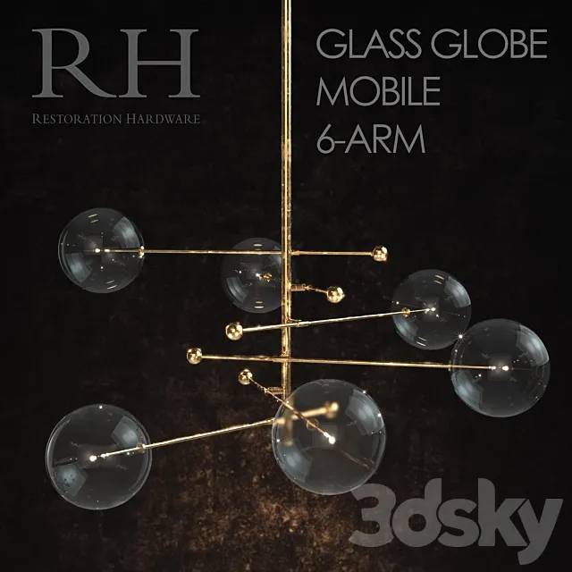 GLASS_GLOBE_MOBILE_6-ARM 3D Model GLASS_GLOBE_MOBILE_6-ARM 3D Model