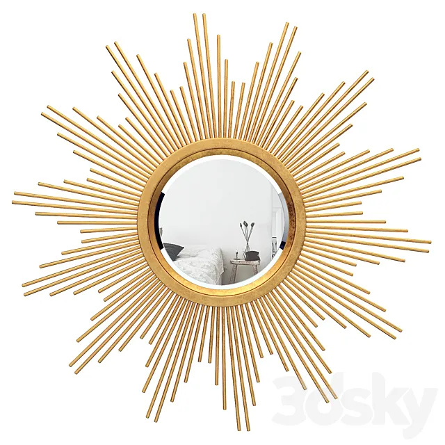 Glasser Metal Starburst Wall Mirror VARK7277 3D Model Glasser Metal Starburst Wall Mirror VARK7277 3D Model