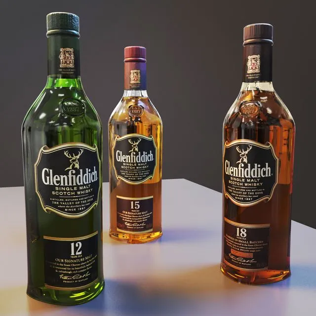 Glenfiddich whiskey 3D Model Glenfiddich whiskey 3D Model