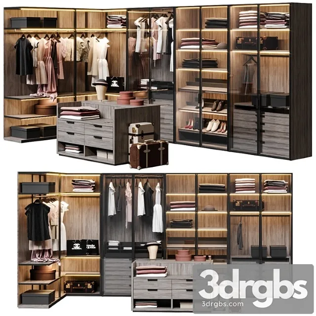 Gliss Master Window Wardrobe Set 3D Model Download