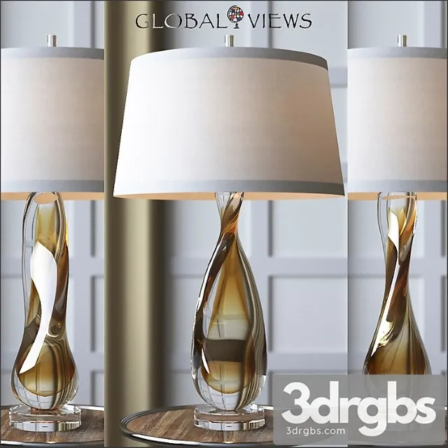 Global views amber twisted art glass lamp 3D Model Download