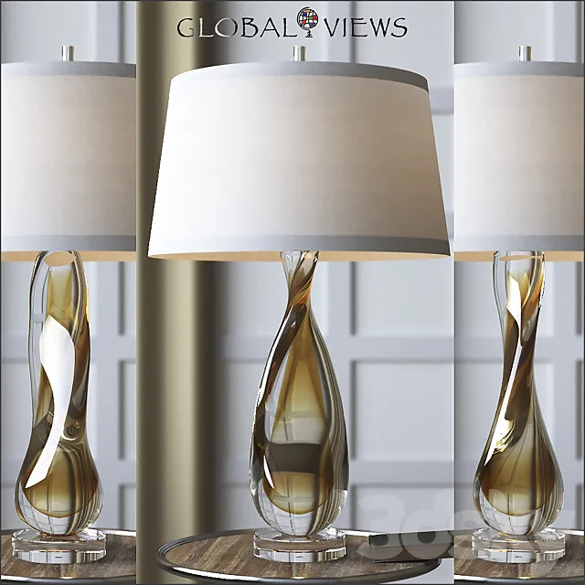 Global Views Amber Twisted Art Glass Lamp 3DModel
