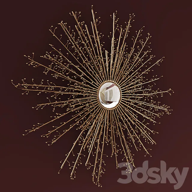 Global Views Berries Mirror Brass 3DModel Global Views Berries Mirror Brass 3DModel