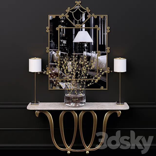 Global Views Byron Brown Entertainment Console 3DModel Global Views Byron Brown Entertainment Console 3DModel