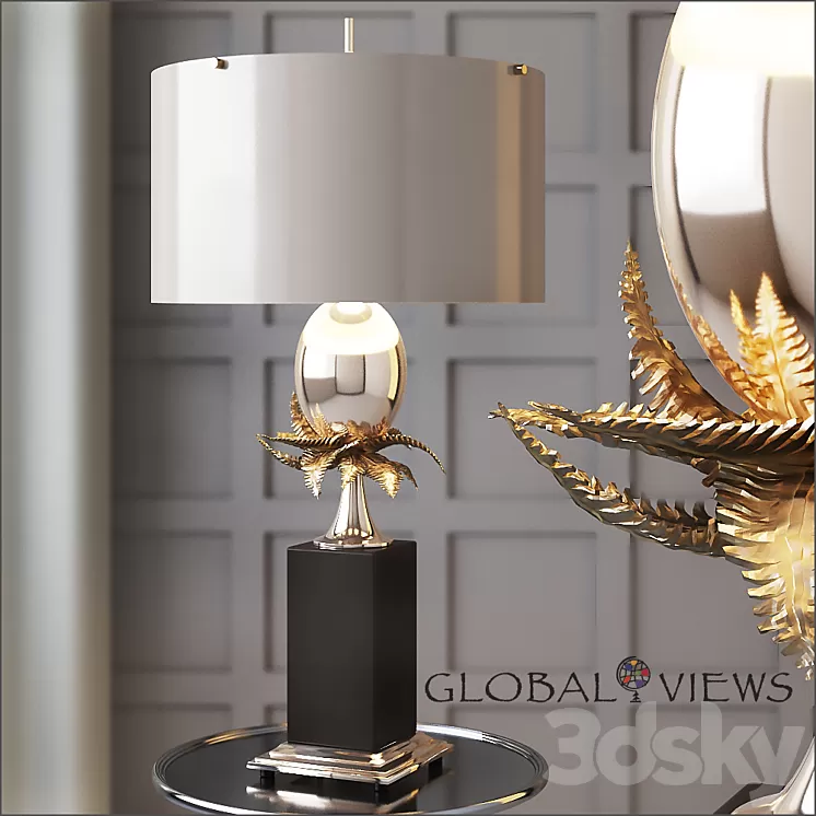 Global Views Egg and Palm Lamp 3D Model Global Views Egg and Palm Lamp 3D Model