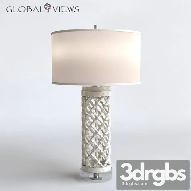 Global Views Lighting Arabesque Round Marble Table Lamp 3D Model Download