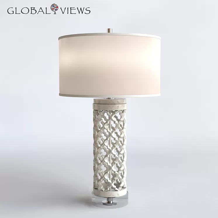 Global Views Lighting Arabesque Round Marble Table Lamp 3D Model Global Views Lighting Arabesque Round Marble Table Lamp 3D Model