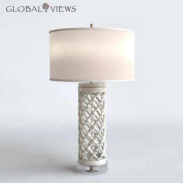 Global Views Lighting Arabesque Round Marble Table Lamp 3DModel