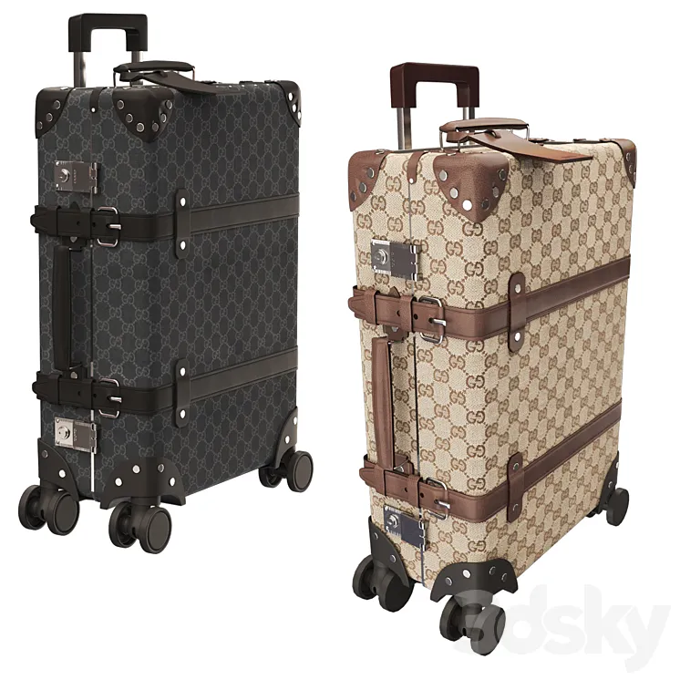 Globe-Trotter GG medium suitcase Gucci 3D Model Free Download