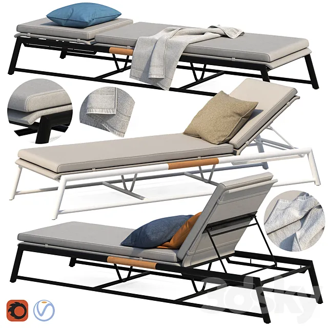 Globewest Antigue Sunbed 3D Model Globewest Antigue Sunbed 3D Model