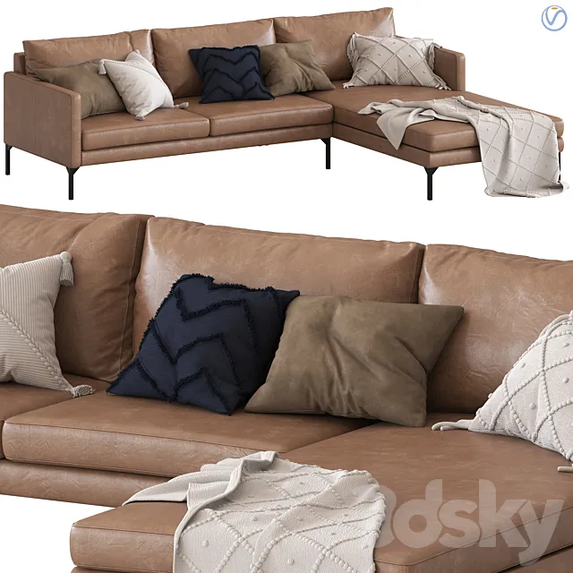 Globewest Bogart 2 seater sofa and chaise 3D Model Globewest Bogart 2 seater sofa and chaise 3D Model