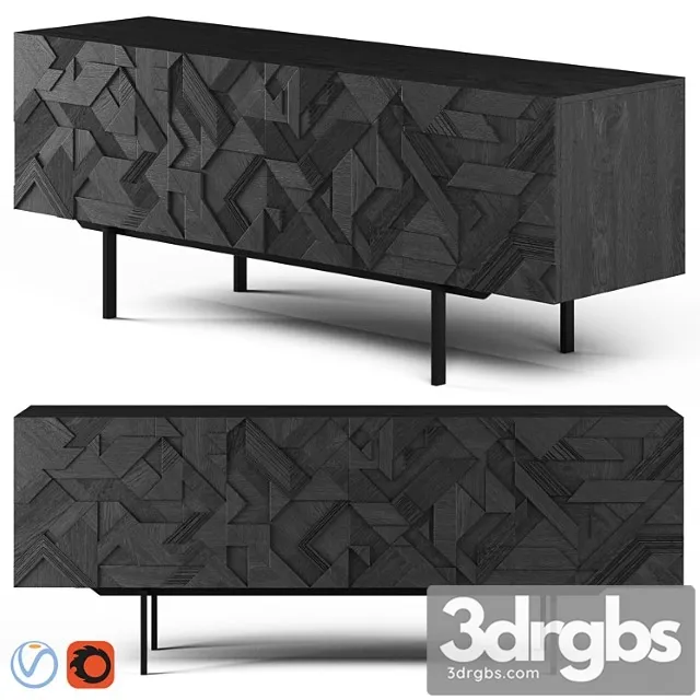 Globewest ethnicraft 4 door buffet 2 3D Model Download