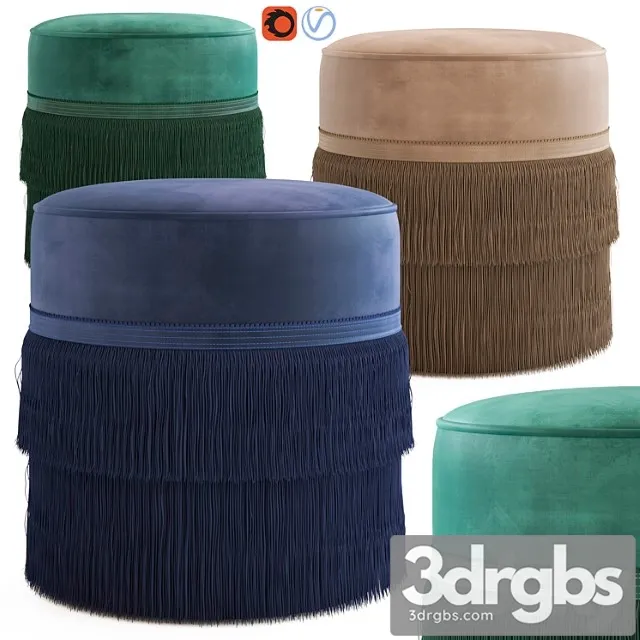 Globewest Kennedy Fringed Ottoman 3D Model Download