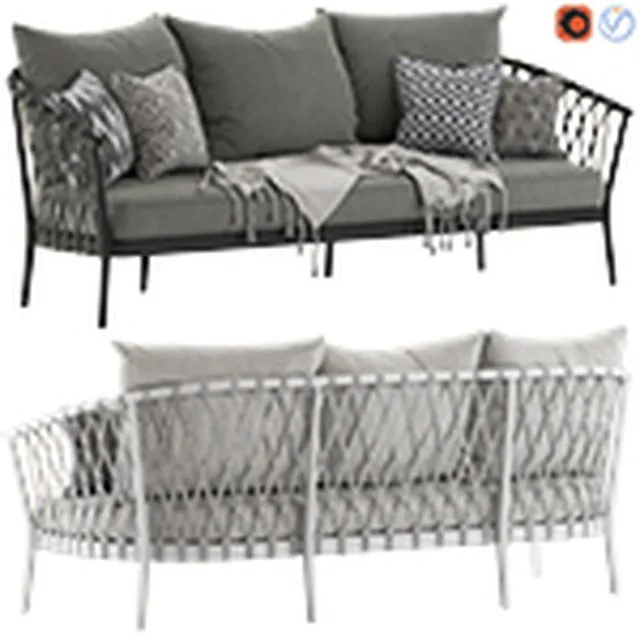 Globewest Maui 3-Seater Sofa 3D Model